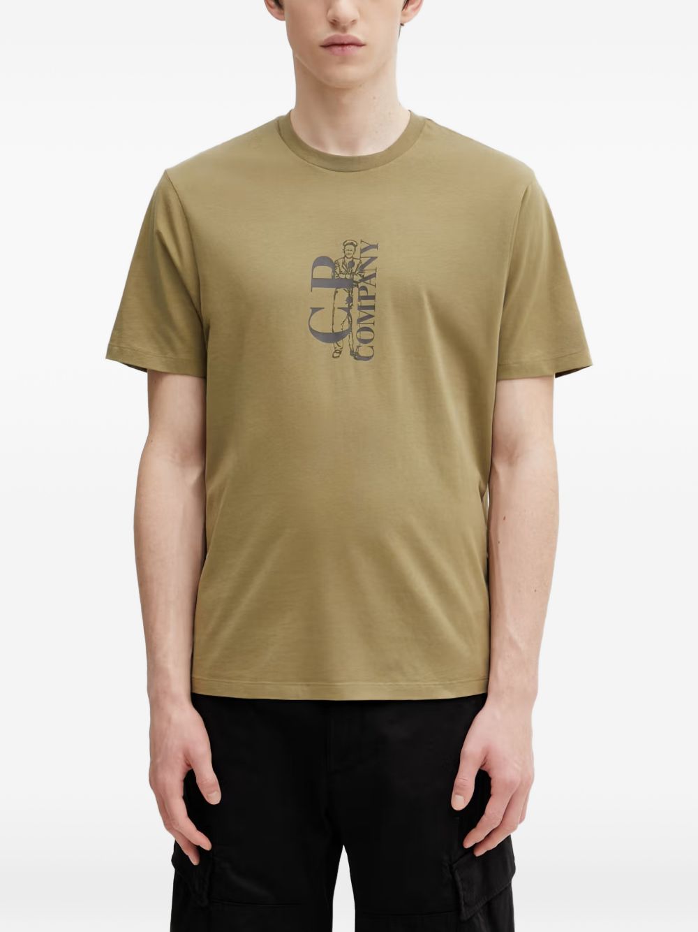 T-shirt con stampa logo 20CMTS084A005100W 644 CP COMPANY 