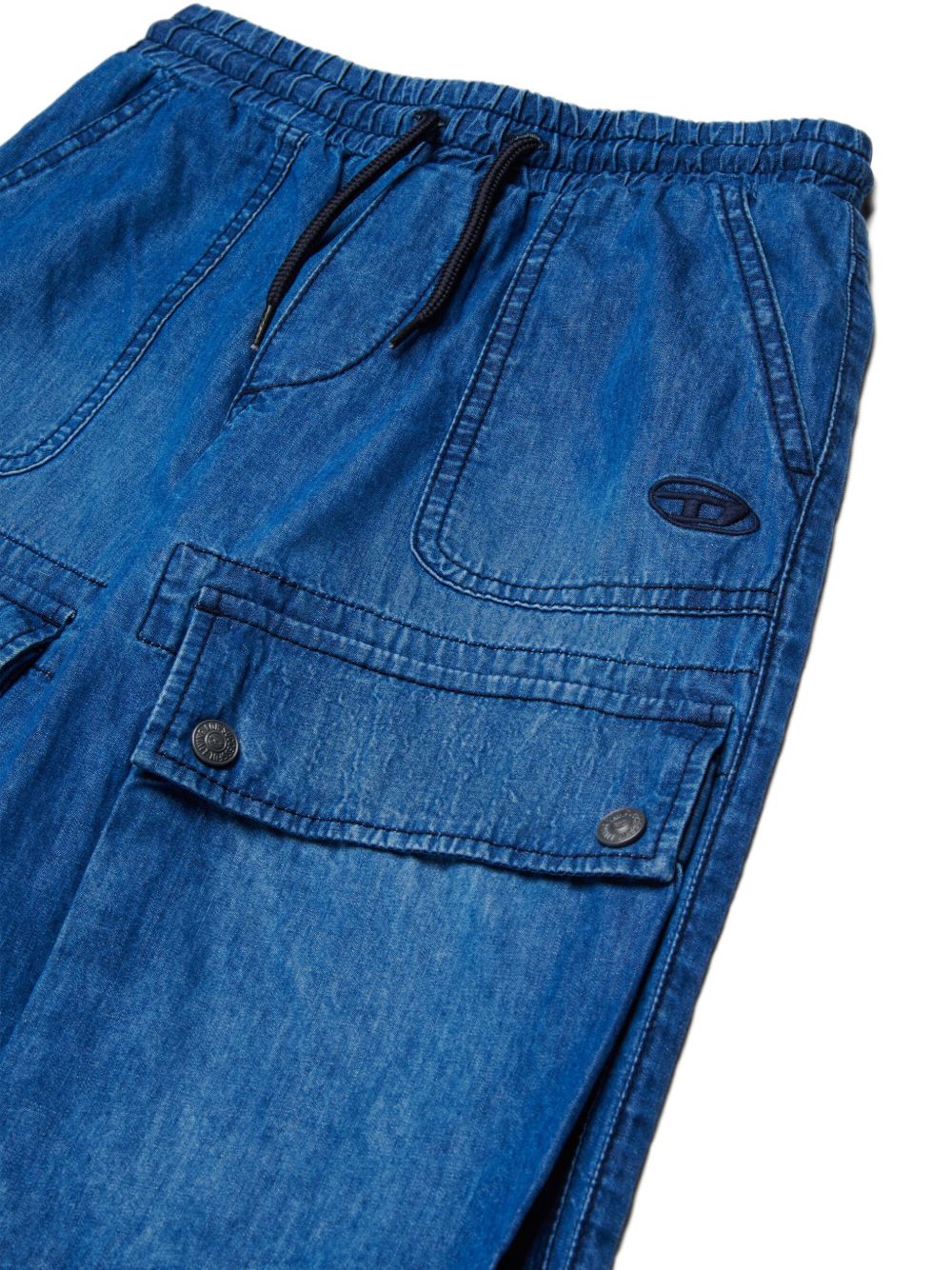 Pantaloni cargo in denim con tasche multiple J02553KXBRW K01 DIESEL KIDS 