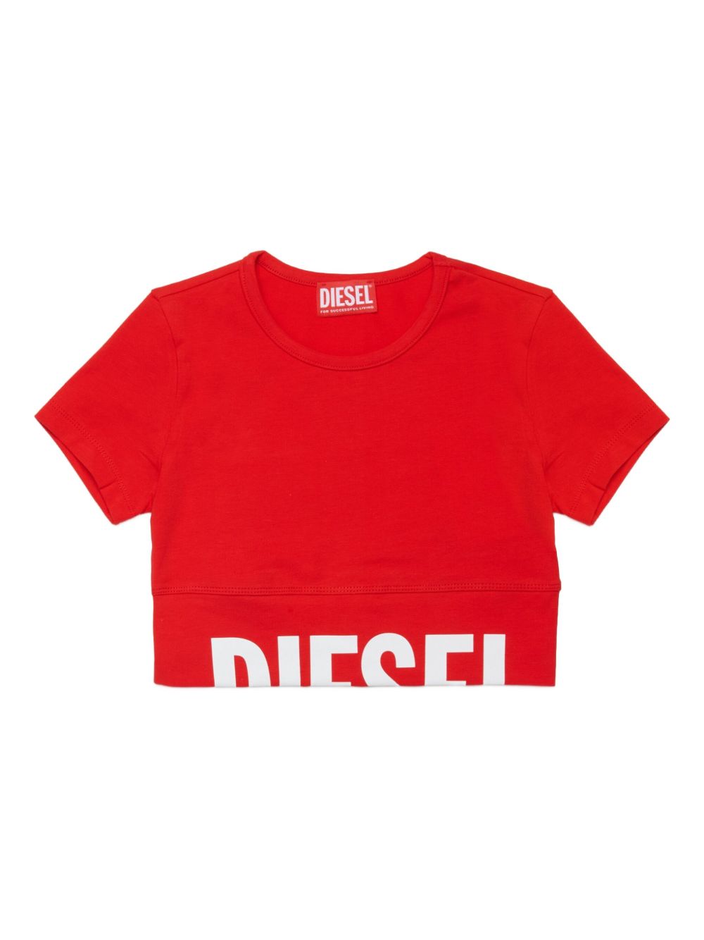 T-shirt in cotone con logo a orlo J02581KYA0L K405 DIESEL KIDS 