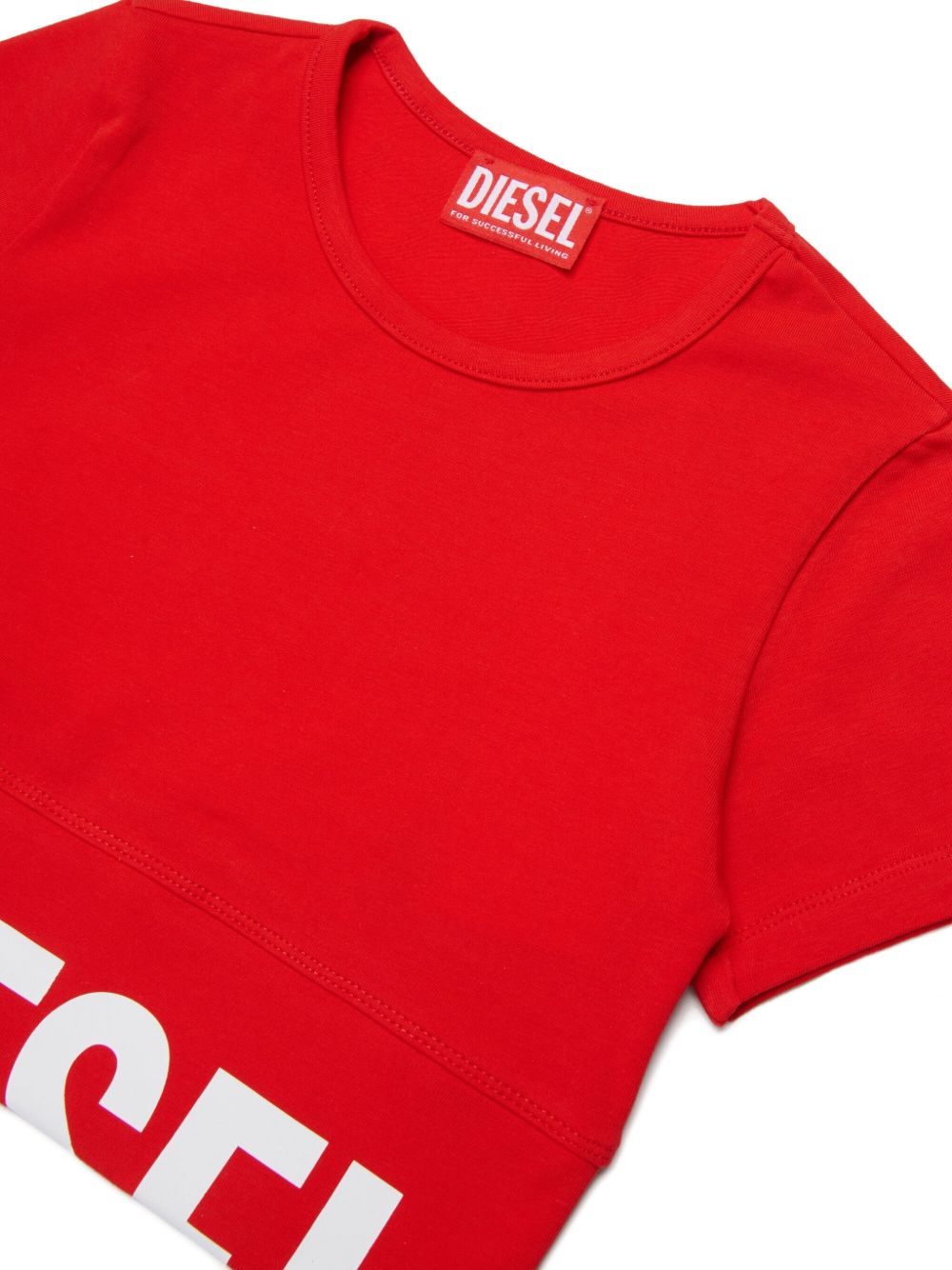 T-shirt in cotone con logo a orlo J02581KYA0L K405 DIESEL KIDS 