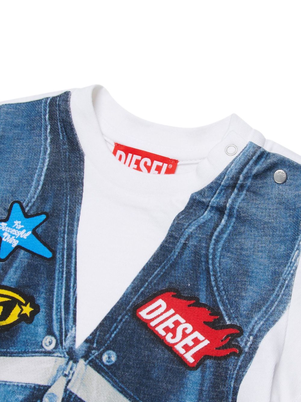 T-shirt con stampa finto gilet K00759KYAYS K100 DIESEL KIDS 