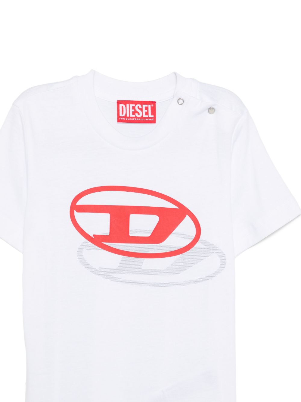 T-shirt in cotone con bottoni a pressione K007650GRAI K100 DIESEL KIDS 