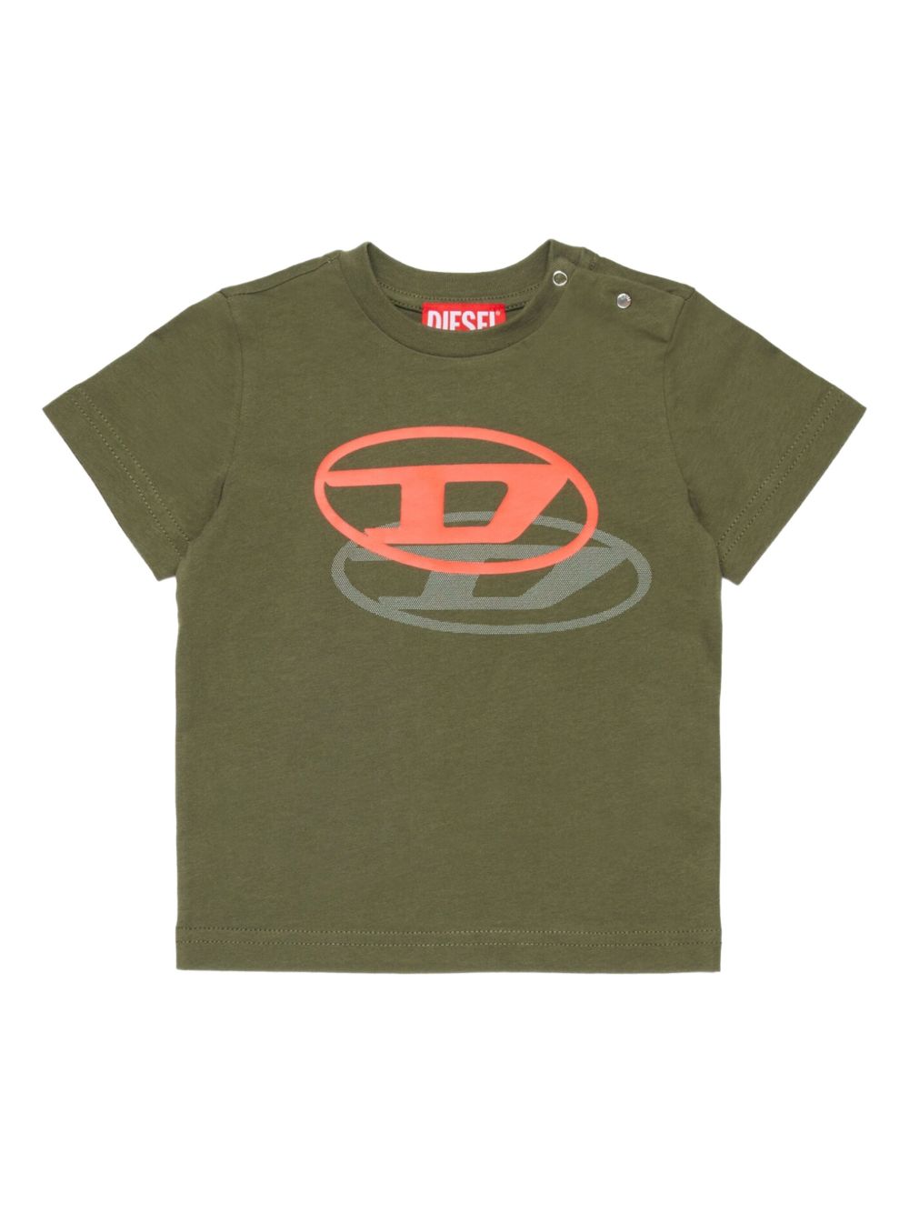 T-shirt con stampa logo verde K007650GRAI K511 DIESEL KIDS 