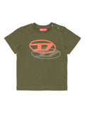 T-shirt con stampa logo verde