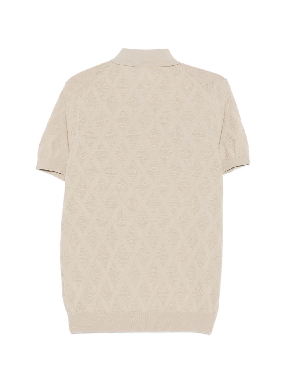 Polo in cotone a rombi con maniche corte DK17019B SABBIA DIKTAT 