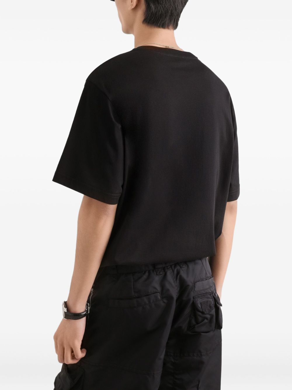 T-shirt in cotone girocollo con patch logo G8PN9ZG7PZF N0000 DOLCE&GABBANA 