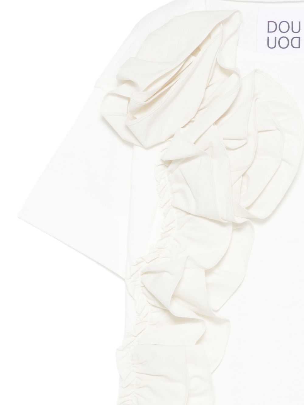 T-shirt in cotone con ruches DY8A61Z3708 101 DOUDOU KIDS 