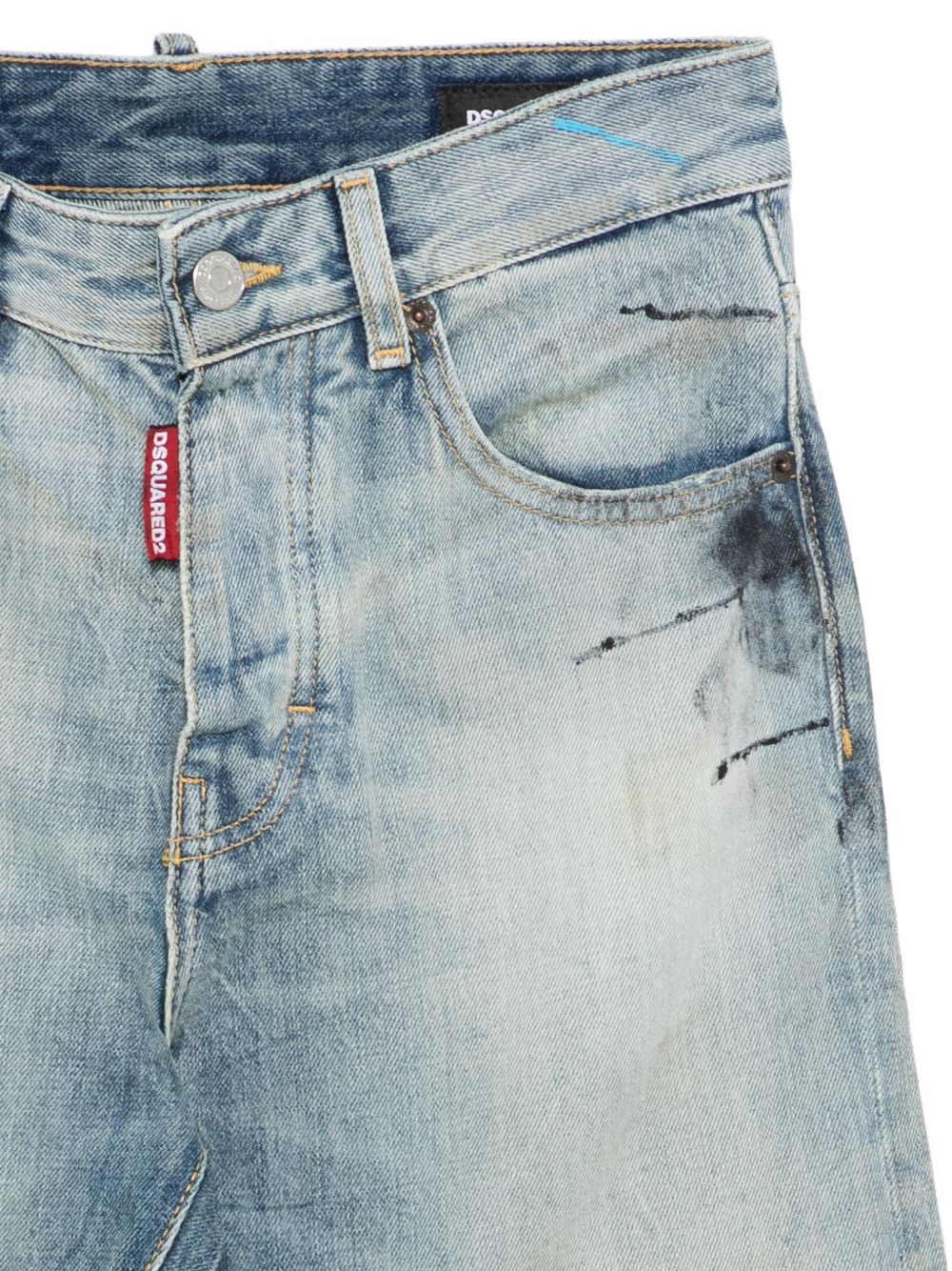 Jeans in cotone con effetto patchwork DQ2252D0AFZ DQ01 DSQUARED KIDS 