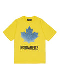 T-shirt in cotone con stampa foglia d'acero