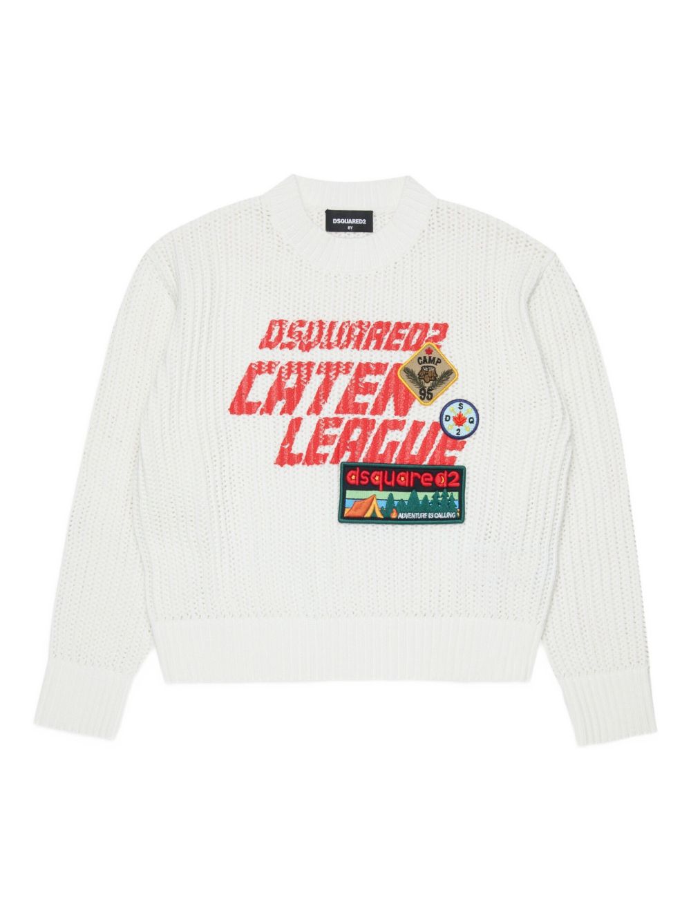 Maglione girocollo in cotone a maniche lunghe DQ3243D0AGR DQ100 DSQUARED KIDS 