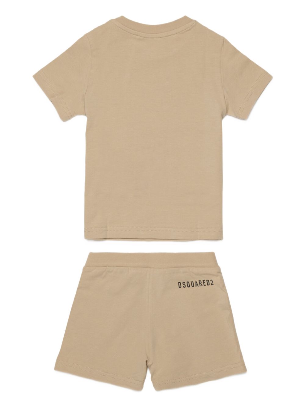 Completo t-shirt e shorts in cotone con logo DQ3249D008J DQ717 DSQUARED KIDS 