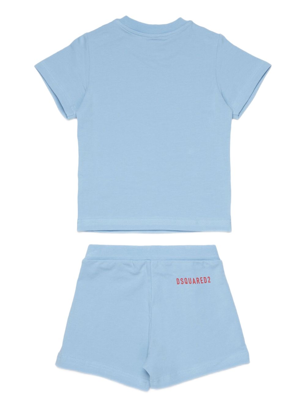 Completo t-shirt e shorts in cotone con logo DQ3249D008J DQ814 DSQUARED KIDS 