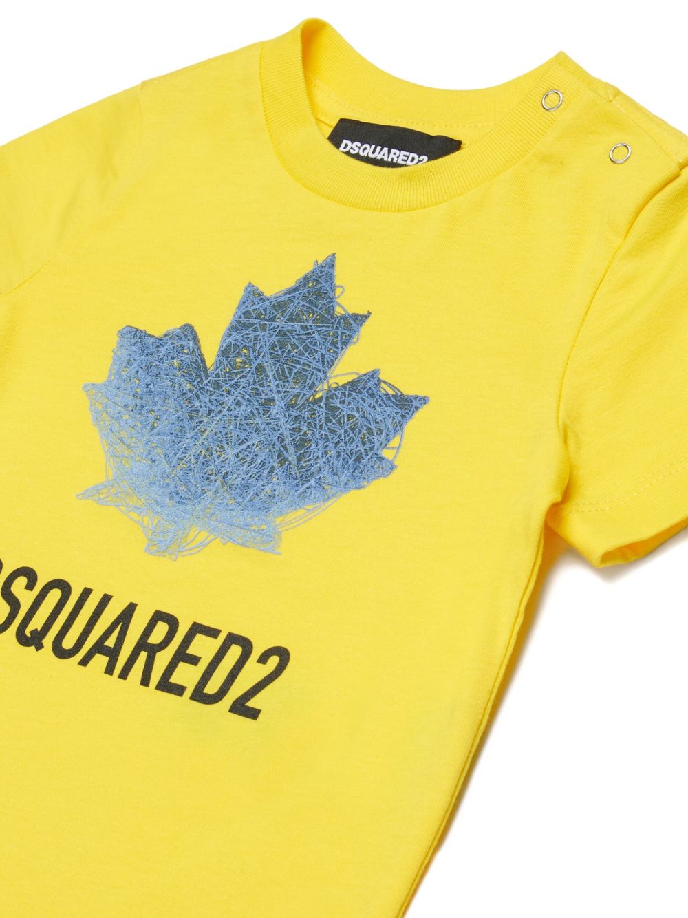 T-shirt con stampa foglia d'acero DQ3278D00XM DQ220 DSQUARED KIDS 
