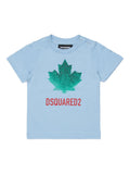 T-shirt in cotone con stampa maple leaf
