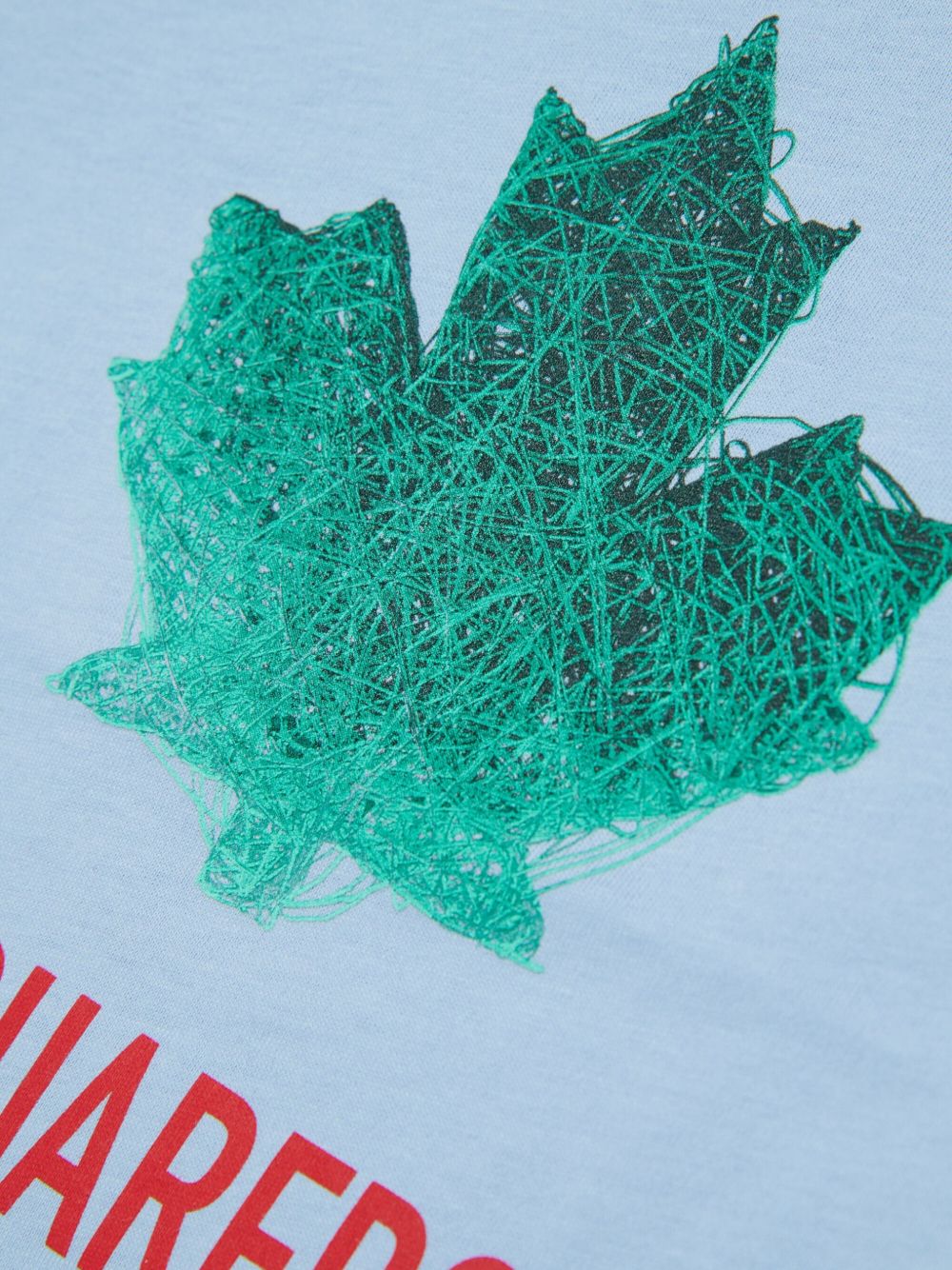 T-shirt in cotone con stampa maple leaf DQ3278D00XM DQ814 DSQUARED KIDS 
