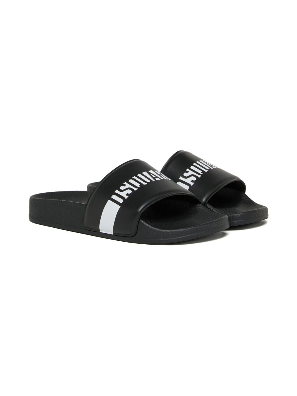 Ciabatte slip-on con logo a righe DQ3383KF025 DQ900 DSQUARED KIDS 