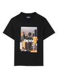 T-shirt in poliestere con stampa fotografica