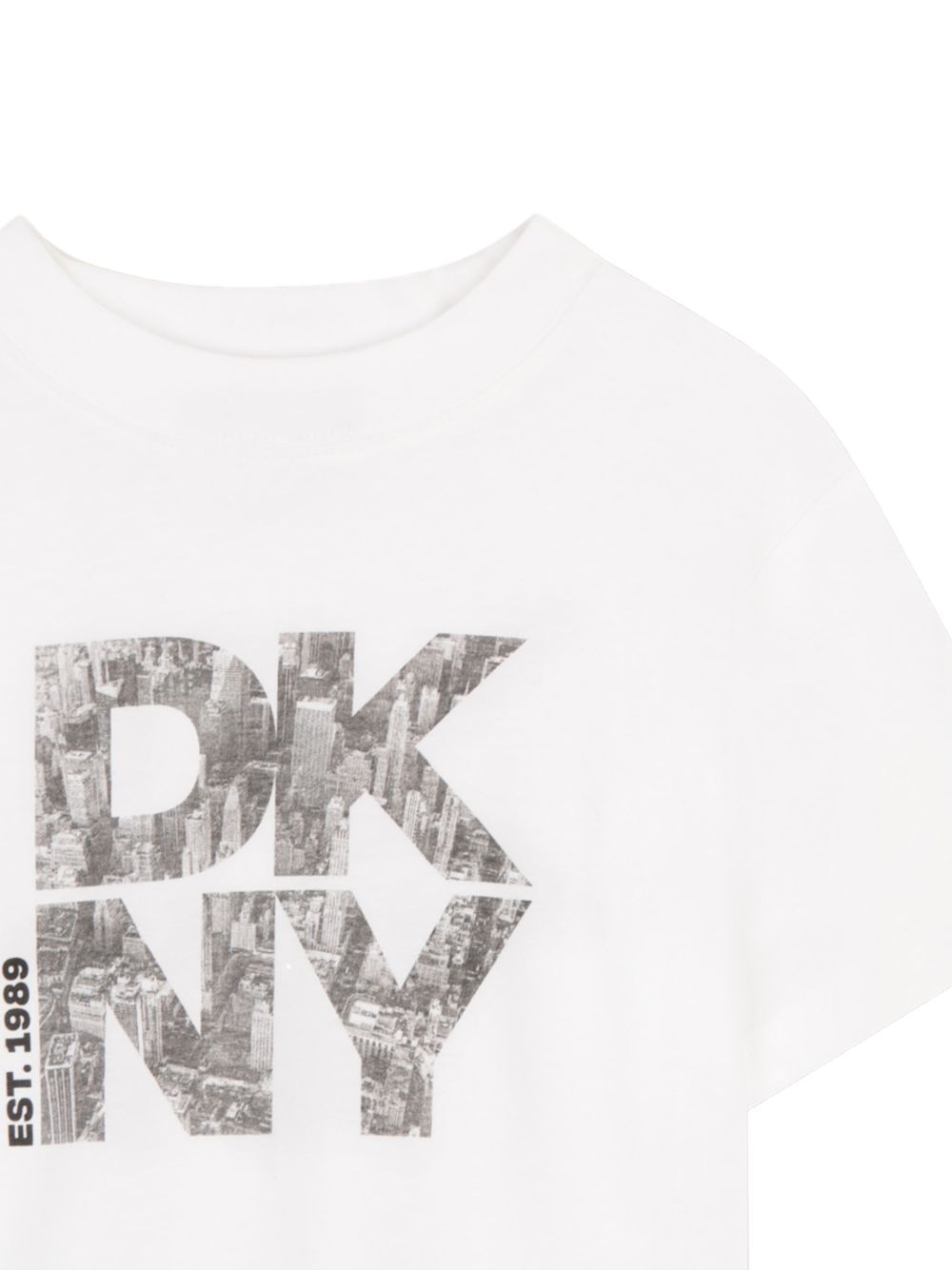 T-shirt in cotone organico con stampa logo D62543 10P DKNY KIDS 