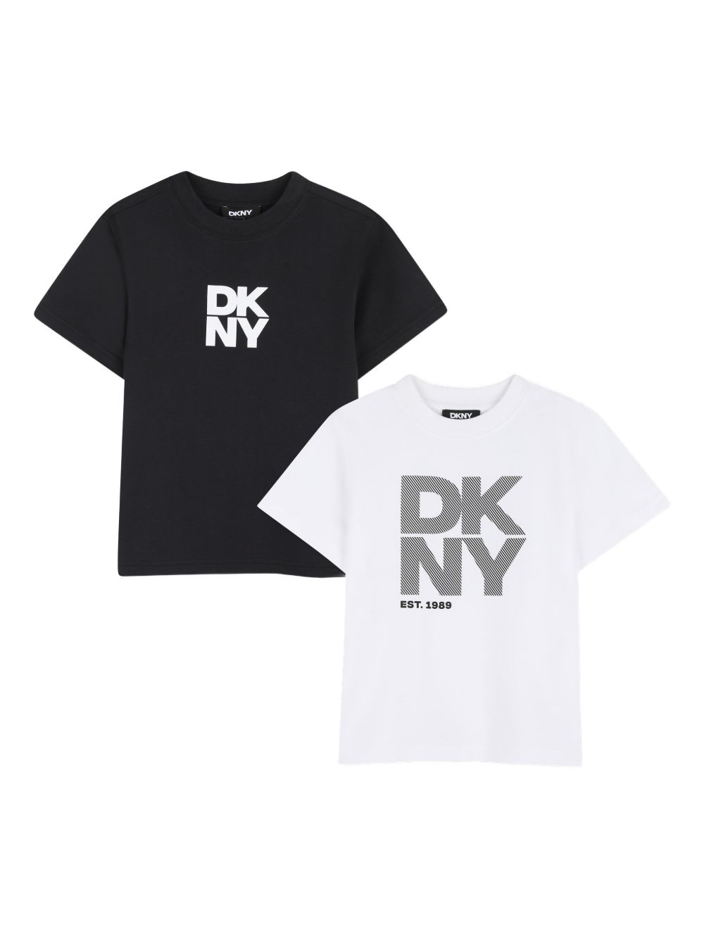 Set due t-shirt in cotone organico girocollo D62544 M41 DKNY KIDS 