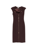 Abito midi aderente con zip integrale
