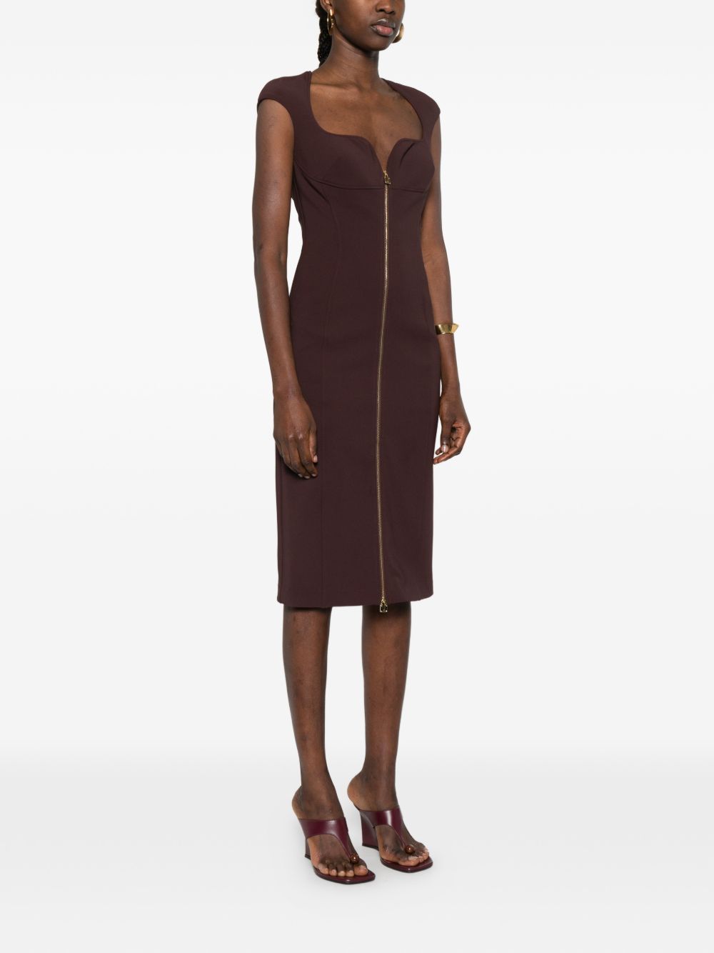 Abito midi aderente con zip integrale AB90061E2 644 ELISABETTA FRANCHI 