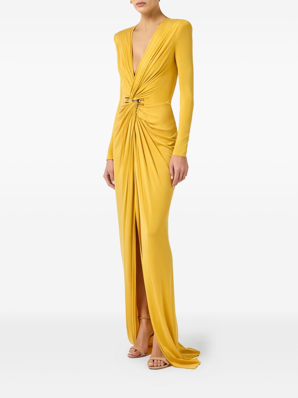 Abito lungo in cupro scollo a V ABR2961E2 EV4 ELISABETTA FRANCHI 