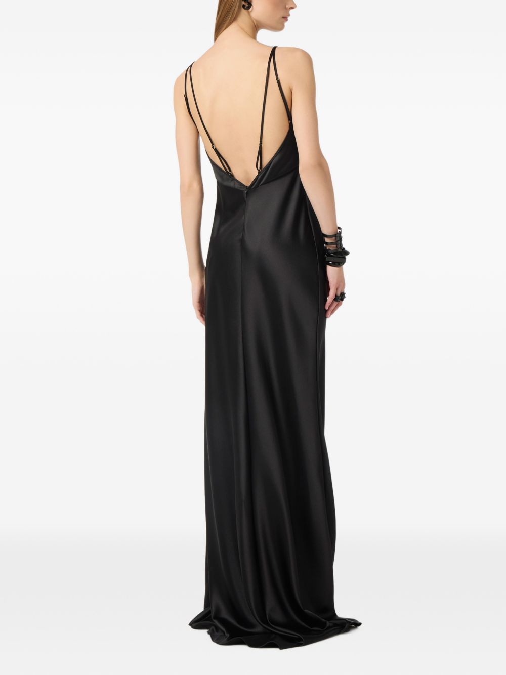 Abito lungo in raso con spalline sottili ABR3362E2 110 ELISABETTA FRANCHI 