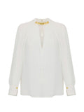 Blusa in viscosa con maniche a mantella