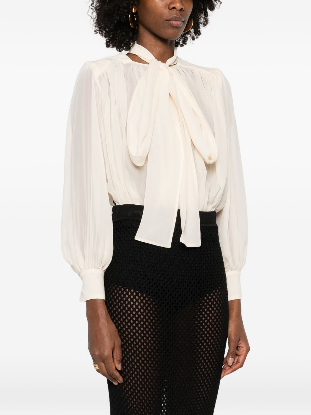 Camicia con fiocco al collo CB00661E2 193 ELISABETTA FRANCHI 
