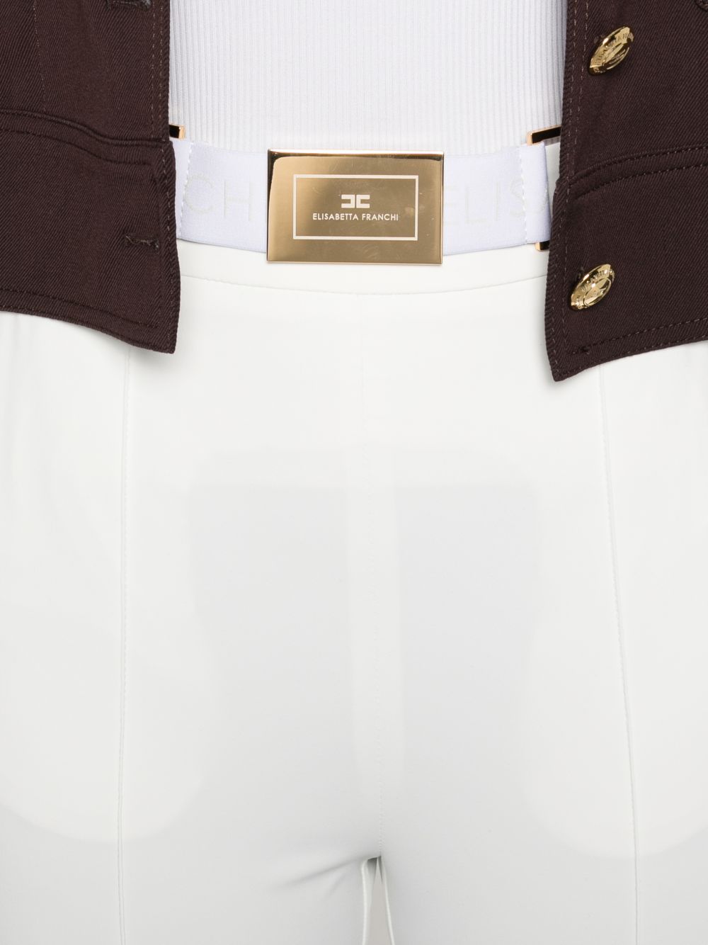 Pantaloni cropped in poliammide con cintura PA13261E2 360 ELISABETTA FRANCHI 