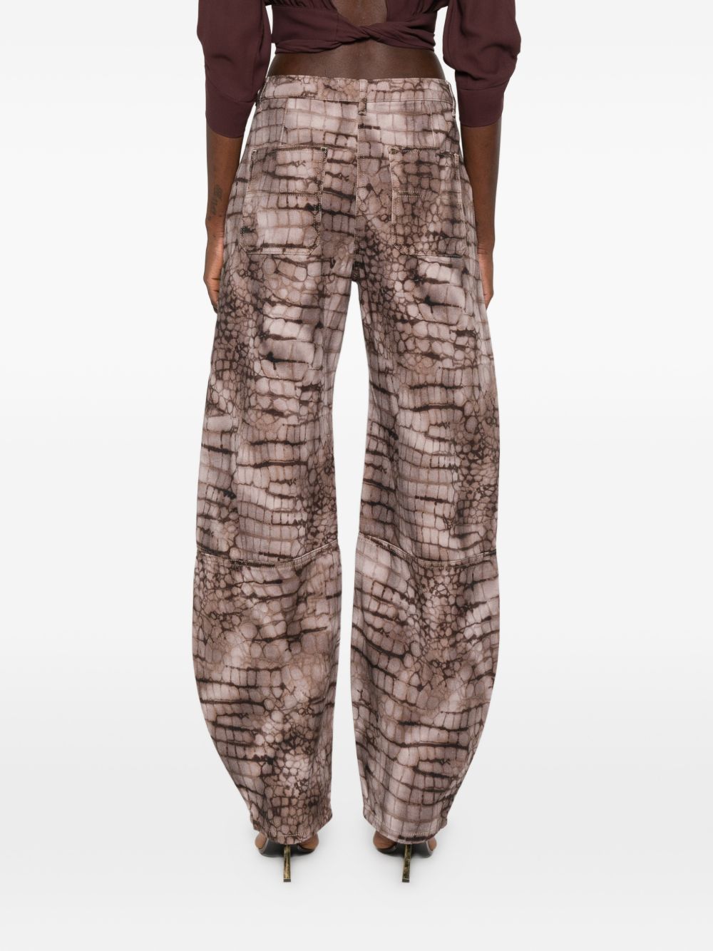 Jeans straight in cotone effetto coccodrillo PJ31D61E2 644 ELISABETTA FRANCHI 