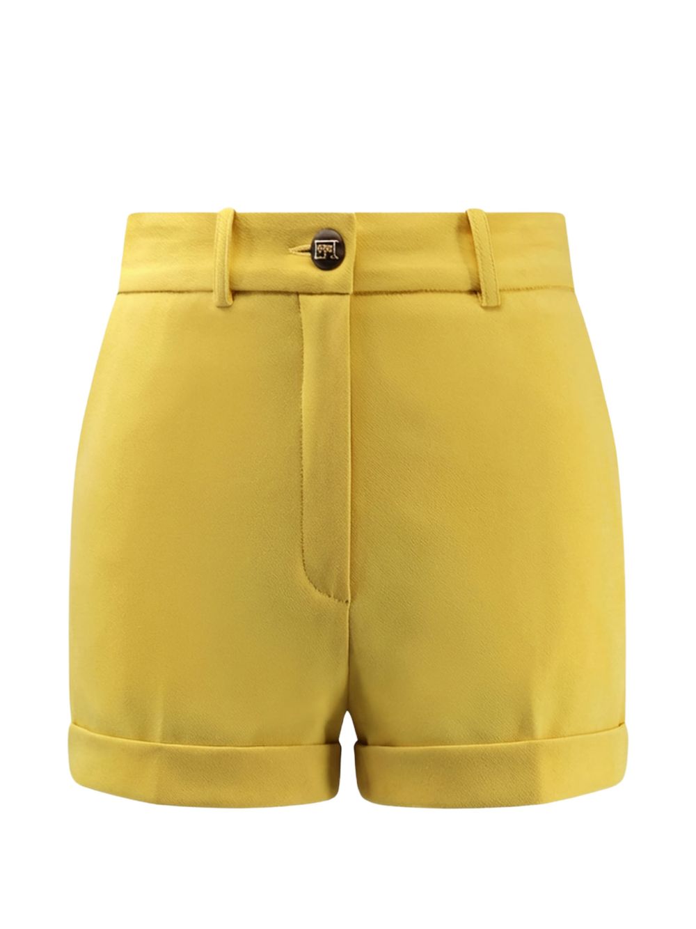 Shorts in poliestere senape con risvolto SH00961E2 EV4 ELISABETTA FRANCHI 