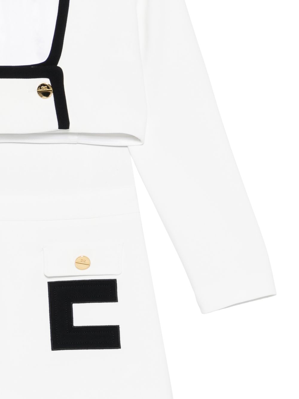 Abito a maniche lunghe con profili neri EFCM023GA022 0100 ELISABETTA FRANCHI KIDS 