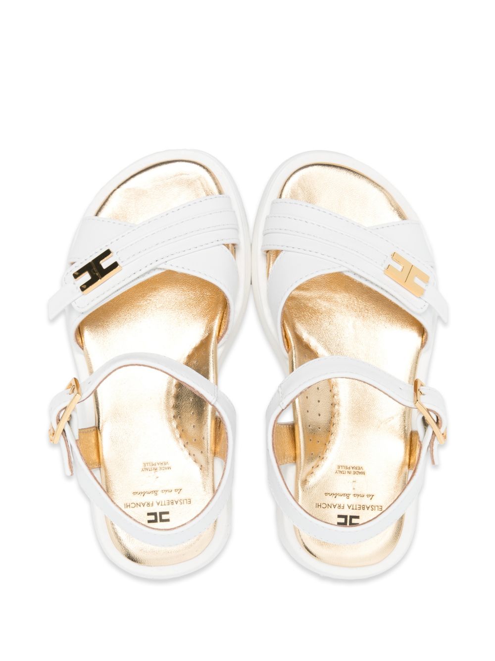 Sandali con cinturini e fibbie dorate F1A2E05520092139 BIANCO ELISABETTA FRANCHI KIDS 