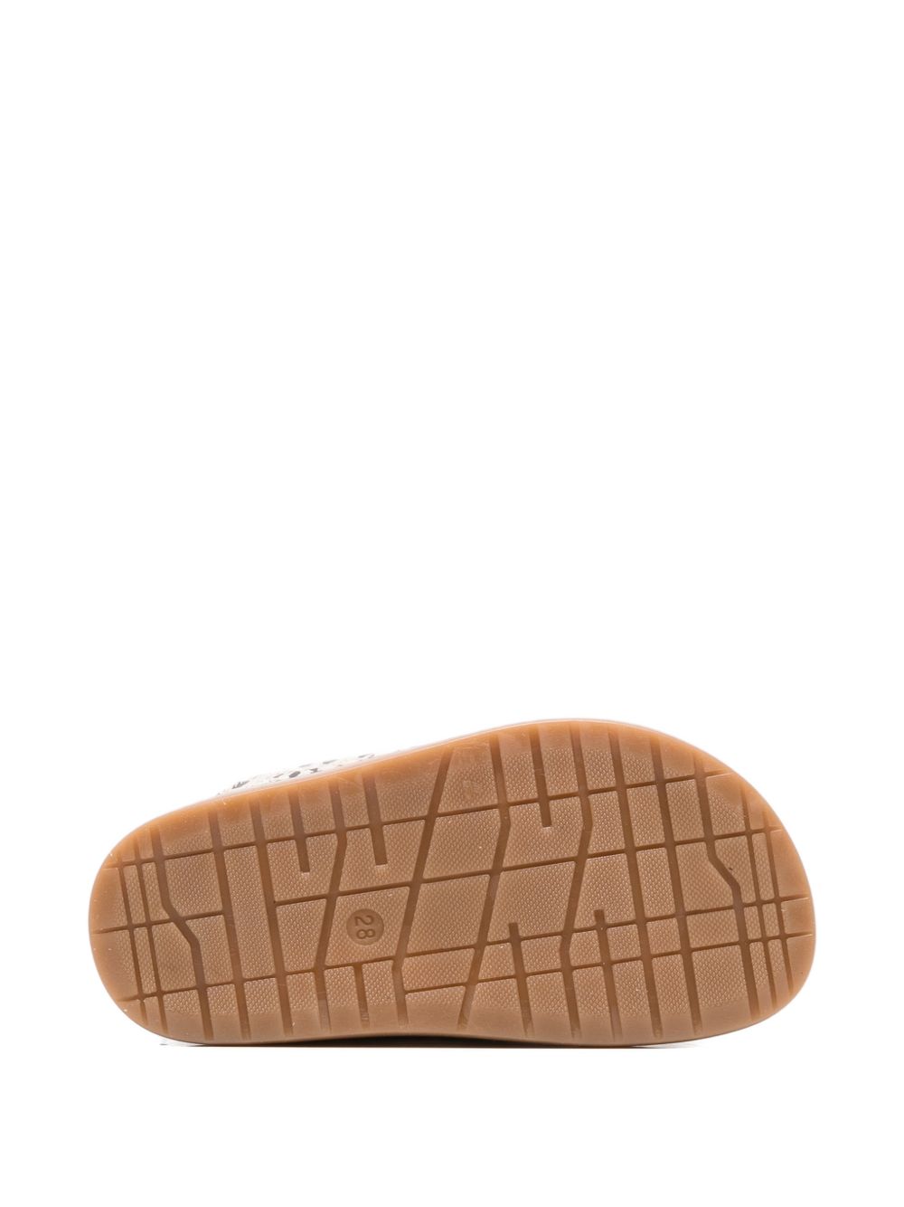 Sandali in pelle con stampa animalier e chiusura a strappo F1A2E05551926X253 BEIGENERO ELISABETTA FRANCHI KIDS 