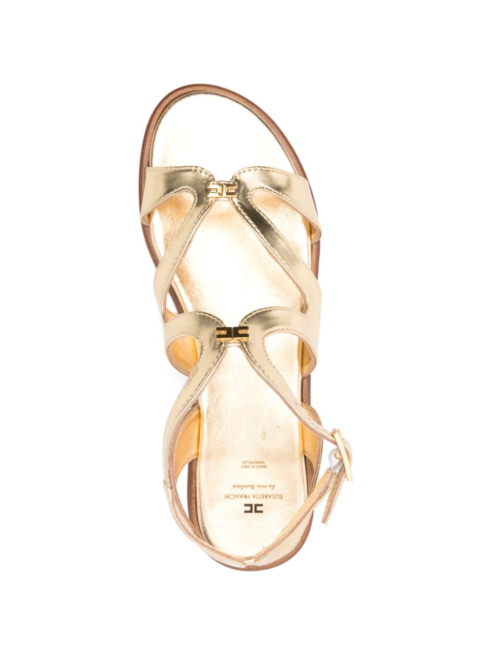 Sandali in pelle con cinturino alla caviglia F4A2E05661907511 ORO ELISABETTA FRANCHI KIDS 