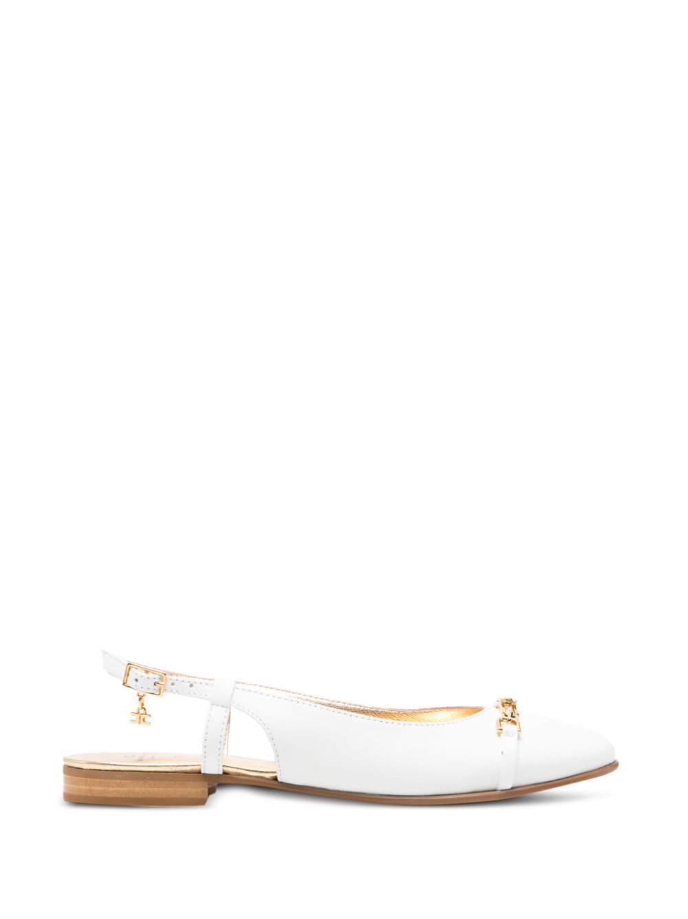 Ballerine in pelle con fibbia F4A3E04851733139 BIANCO ELISABETTA FRANCHI KIDS 
