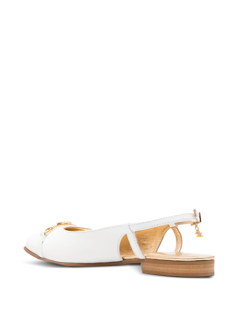 Ballerine in pelle con fibbia F4A3E04851733139 BIANCO ELISABETTA FRANCHI KIDS 