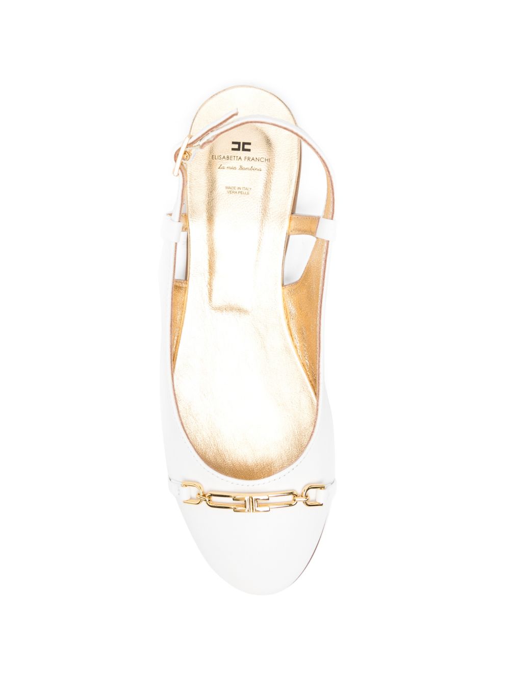 Ballerine in pelle con fibbia F4A3E04851733139 BIANCO ELISABETTA FRANCHI KIDS 