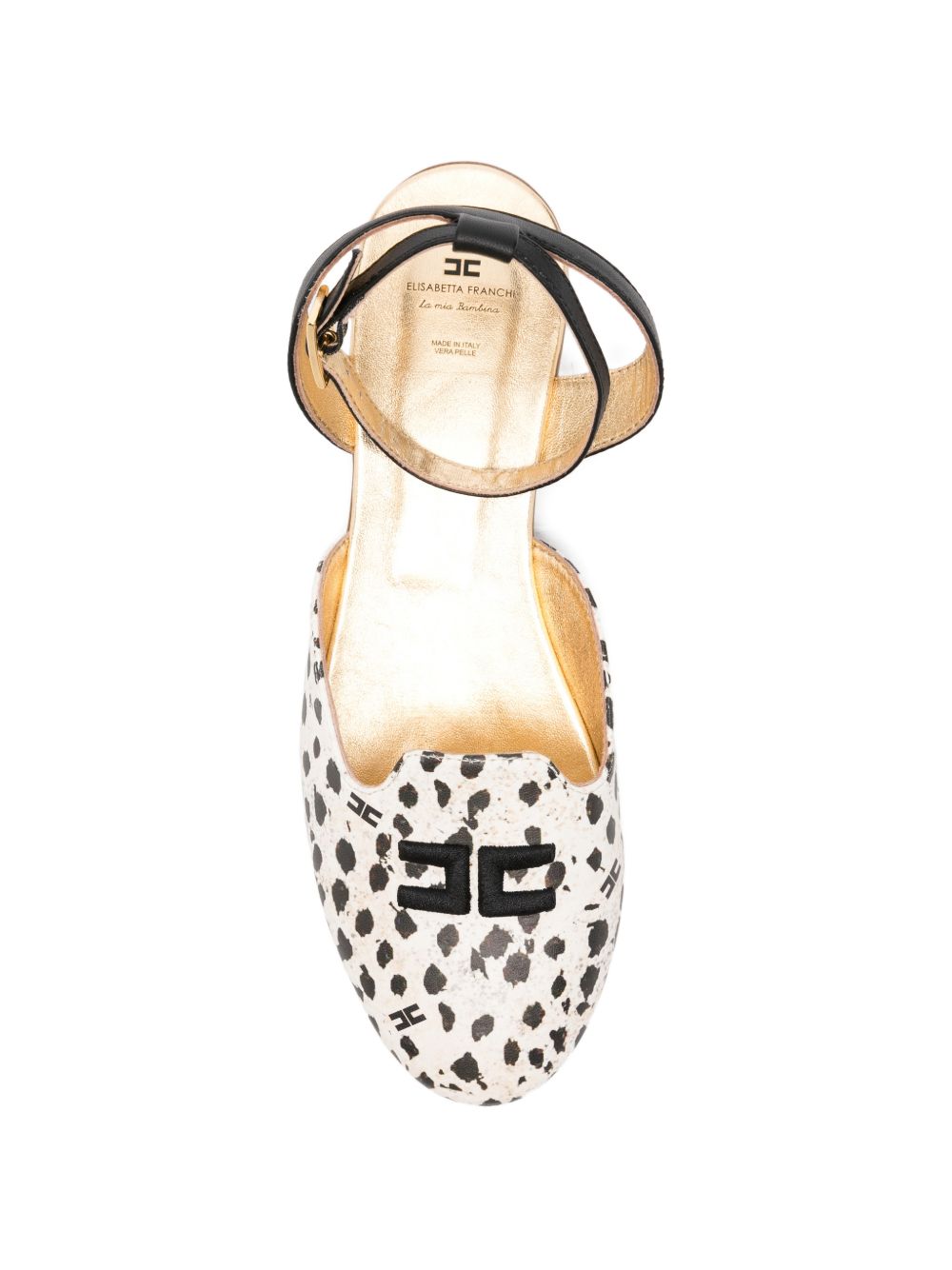 Ballerine in pelle con cinturino F4A3E04871916X253 BEIGENERO ELISABETTA FRANCHI KIDS 