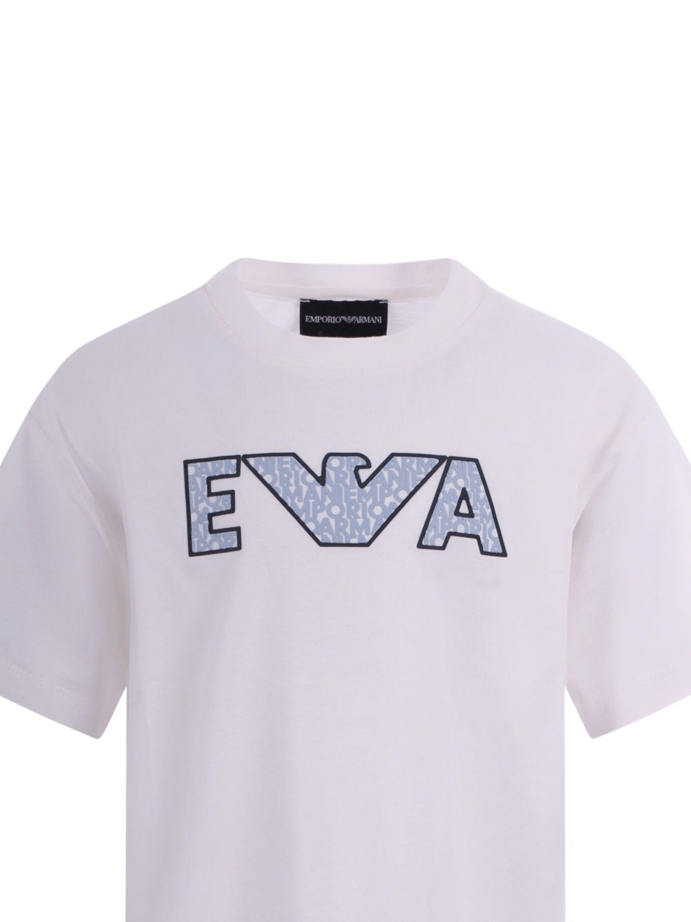 T-shirt in cotone con logo a maniche corte EB000948AF14503 U0003 EMPORIO ARMANI KIDS 