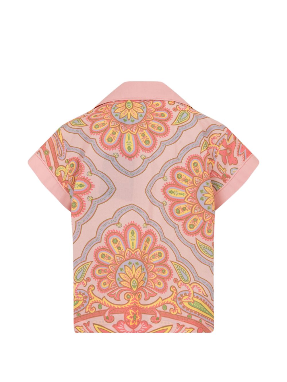 Camicia a maniche corte in cotone con stampa paisley GY5A41P0587 503VI ETRO KIDS 