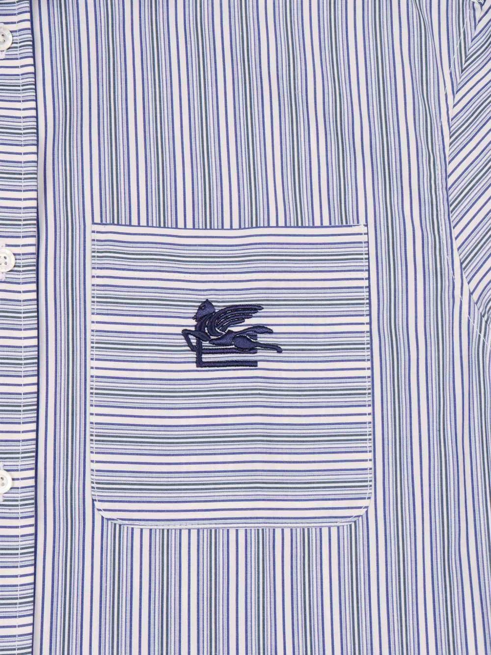 Camicia in cotone a righe con taschino GY5P00Z3313 101BL ETRO KIDS 