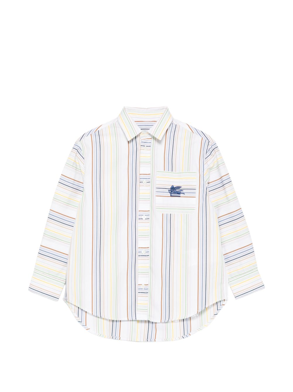 Camicia a righe in cotone con taschino GY5P20Z3654 101RO ETRO KIDS 