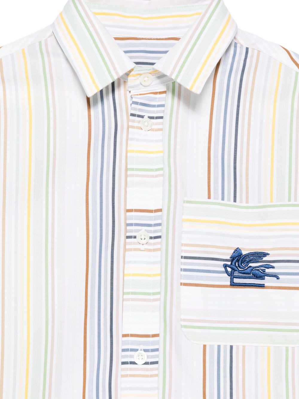 Camicia a righe in cotone con taschino GY5P20Z3654 101RO ETRO KIDS 