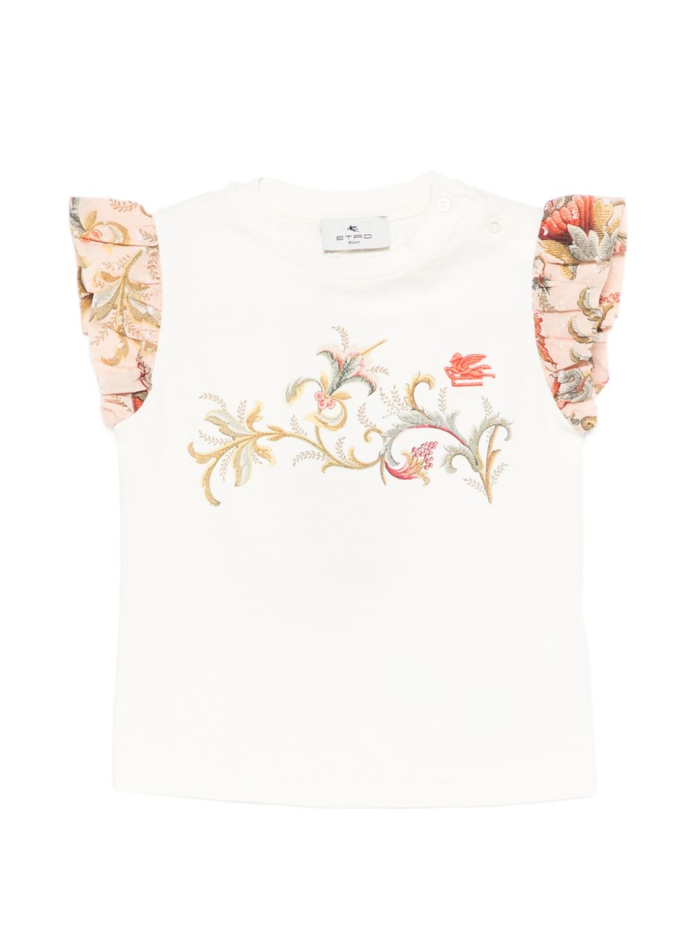 T-shirt in cotone con maniche a volant GY8031Z3672 105 ETRO KIDS 
