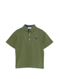 Polo verde con logo ricamato