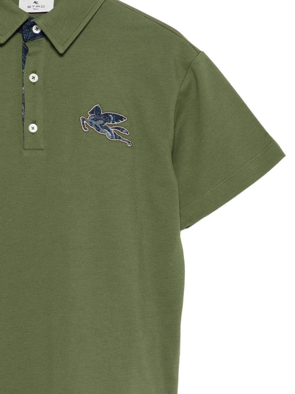 Polo verde con logo ricamato GY8P01Z0022 721 ETRO KIDS 