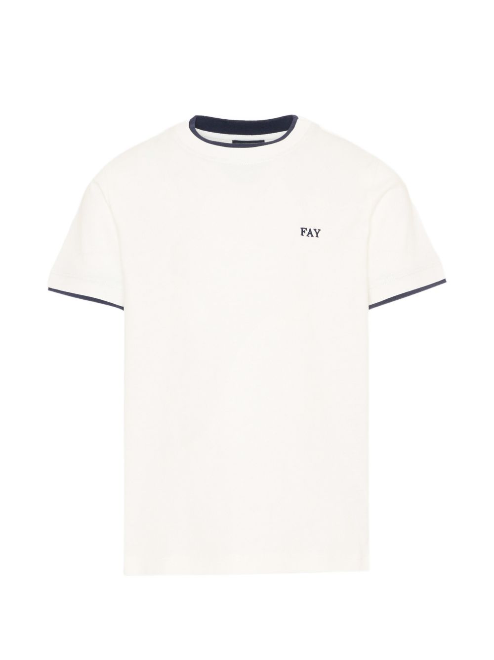 T-shirt girocollo con bordi a contrasto FY8P01Z3708 101BL FAY KIDS 