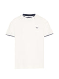 T-shirt girocollo con bordi a contrasto